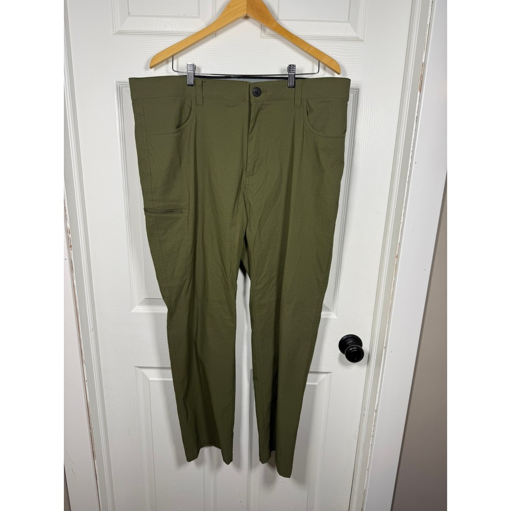 Orvis Mens Olive Green Outdoor Tech Hiking Pants 40x30 Straight Leg Cargo Zip